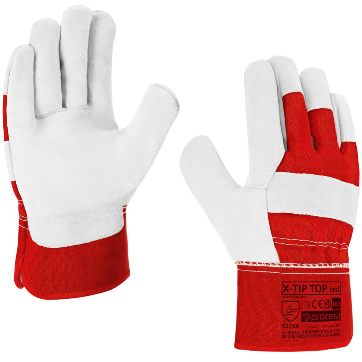 RĘKAWICE OCHRONNE X-TIP TOP RED ROZM. 10.5