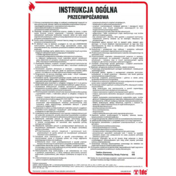 INSTRUKCJA PPOŻ – INSTRUKCJA OGÓLNA PRZECIWPOŻAROWA – DB 001 DN CN