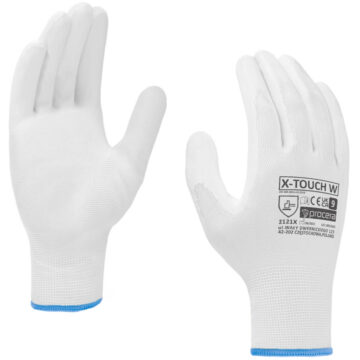 RĘKAWICE OCHRONNE POWLEKANE PU X-TOUCH WHITE