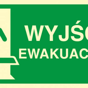 ZNAK EWAKUACYJNY – KIERUNEK DO WYJŚCIA EWAKUACYJNEGO – W LEWO – AC 100 CE PS