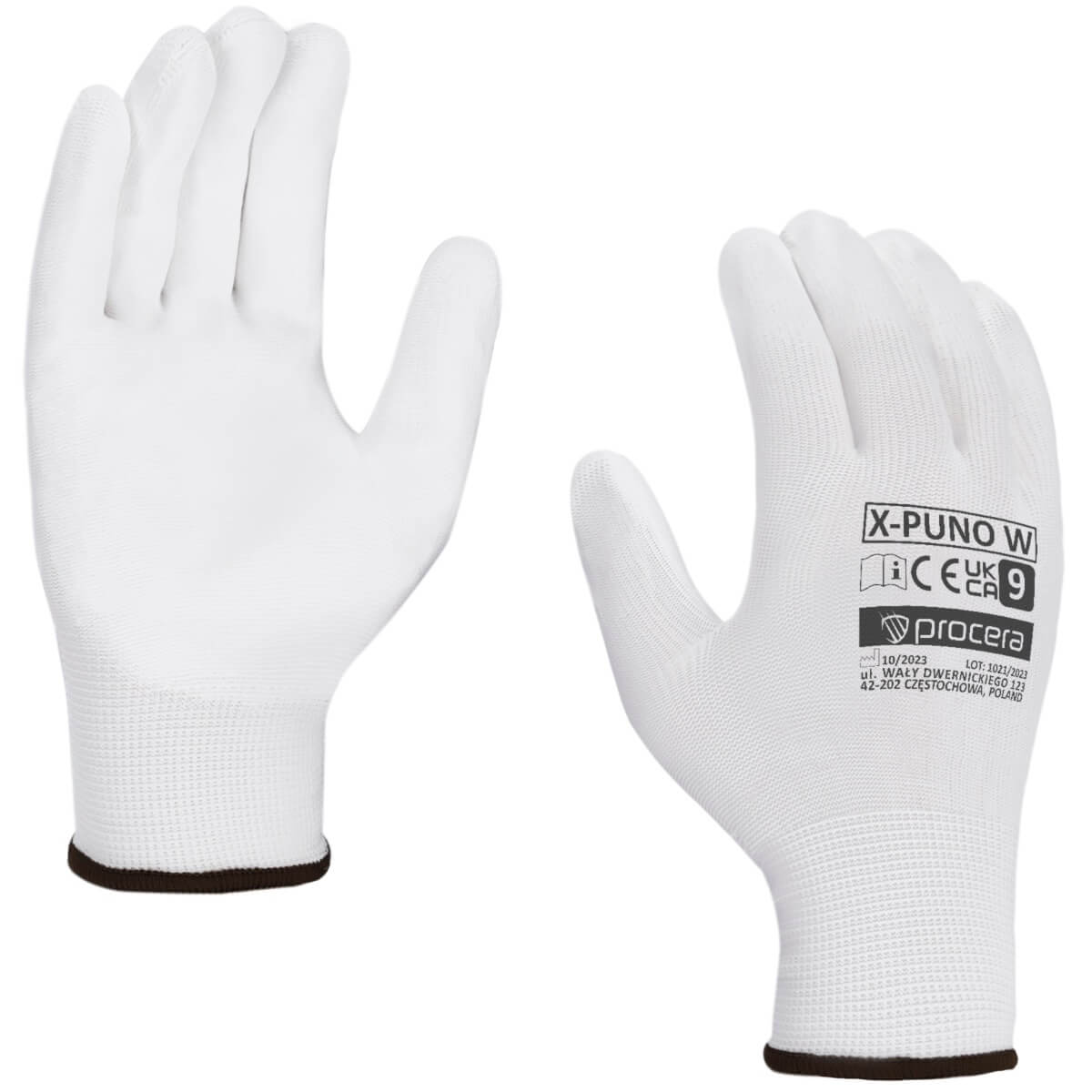 RĘKAWICE OCHRONNE POWLEKANE PU X-PUNO WHITE