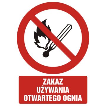 ZNAK BHP – ZAKAZ UŻYWANIA OTWARTEGO OGNIA – GC054 DJ PN